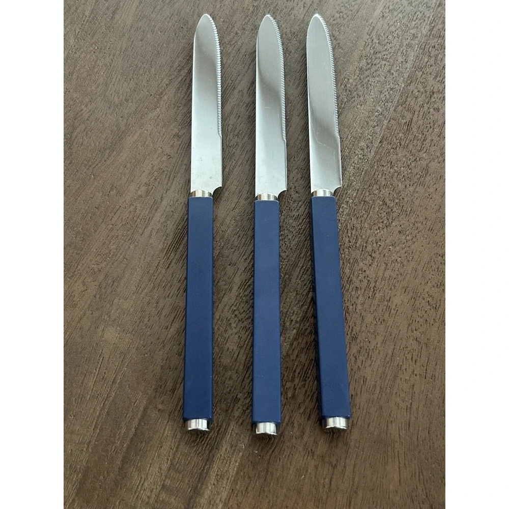 Villeroy & Boch Play Blue Ocean Butter Knives Set Of 3 18/10 Stainless Italy